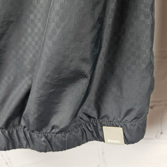 Bench Lightweight Jacket Coat Full Zip Mens S Black Hooded Pockets Packable - Picture 14 of 14